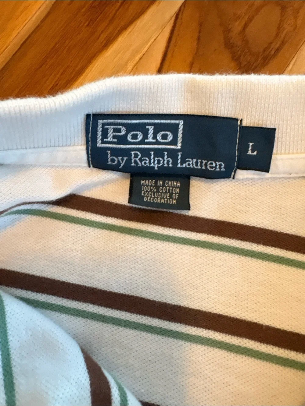 Polo by Ralph Lauren White Stripe Cotton Polo Shirt - Men's